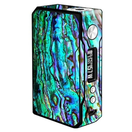 Skin Decal For Voopoo Drag 157W Vape Mod / Abalone Ripples Green Blue Purple
