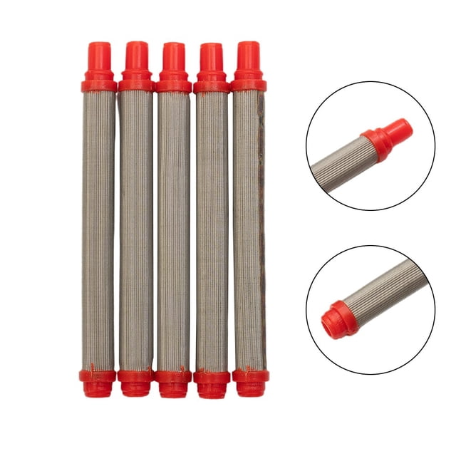 5pcs 200Mesh Airless Outil de Pulvérisation Rouge Filtre insert 304 Acier Inoxydable
