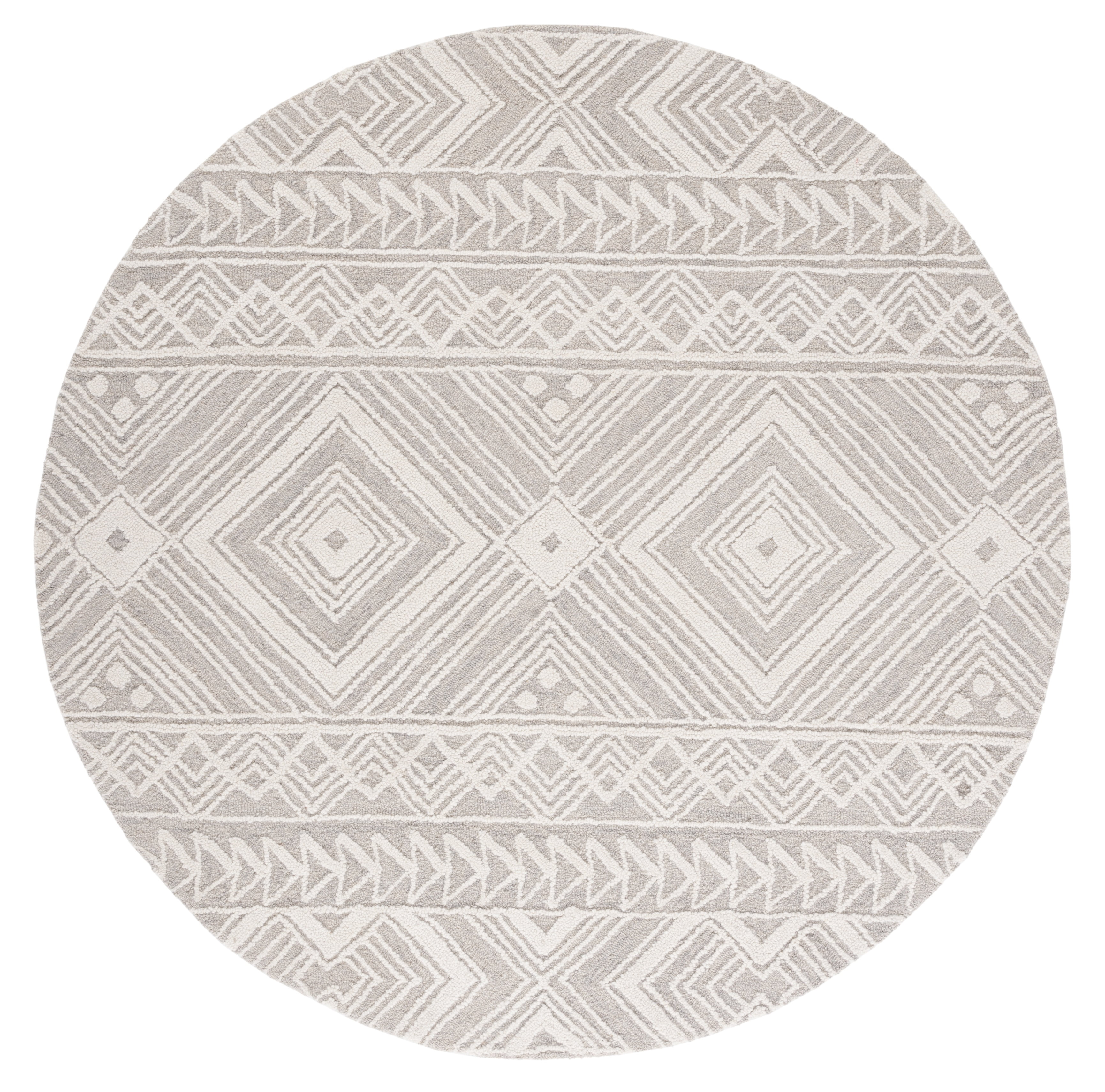 Safavieh Metro Padraic Medallion Area Rug, Light Gray/Ivory, 6' x 6' Round