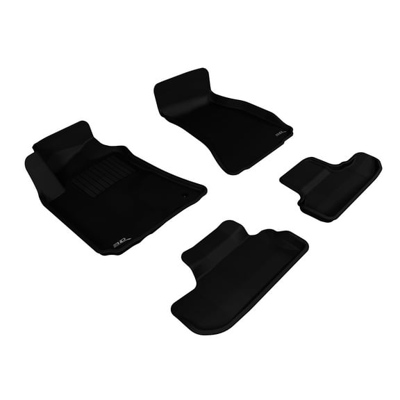 3D MAXpider Custom Fit KAGU Floor Mat (BLACK) for 2008-2010 DODGE CHALLENGER - 1ST ROW 2ND ROW