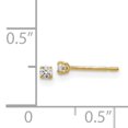 thumbnail image 3 of 14k Yellow Gold 2mm Round Cubic Zirconia Cz Basket Set Stud Earrings, 3 of 7