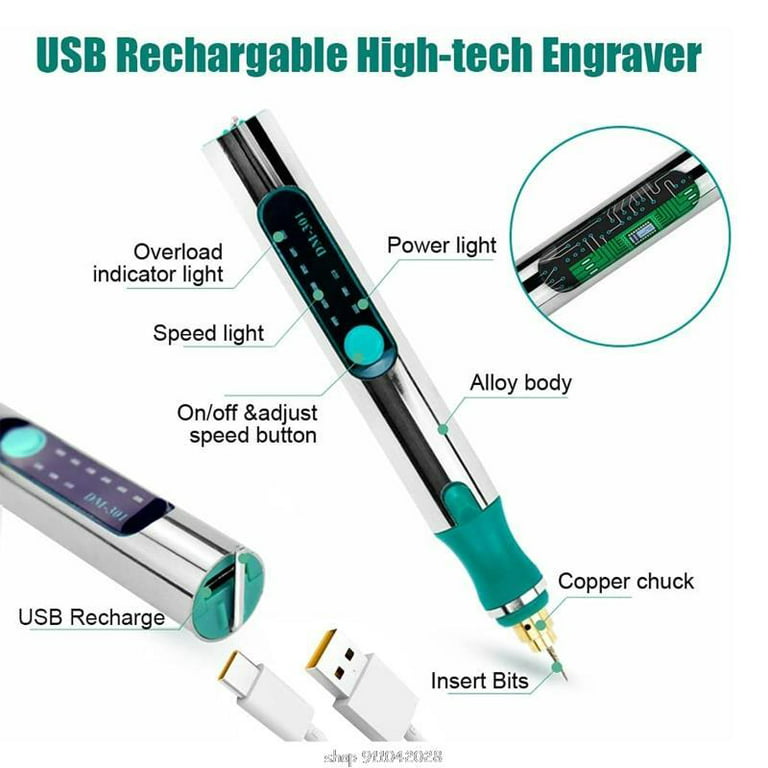 Cordless Engraving Pen USB Rechargeable Micro Engraver Electric