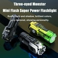 thumbnail image 3 of BKSDUEH 3 Pack Three-Eyed Monster Mini Flashlight, Pocket LED Small Super Bright Flash Light with USB C Charging, EDC Magnetic Lightweight Tactical 5 Modes Lamp for Camping,Hiking,Emergency, 3 of 8