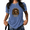 1-Blue, variant on Women Flora Skull Crest Tee Short Sleeve Acid Wash Oversized T Shirt