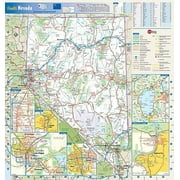 Iconic Arts Laminated 24x25 Poster: Road Map - Large Detailed Roads and Highways map of Nevada State with National Parks and All Cities