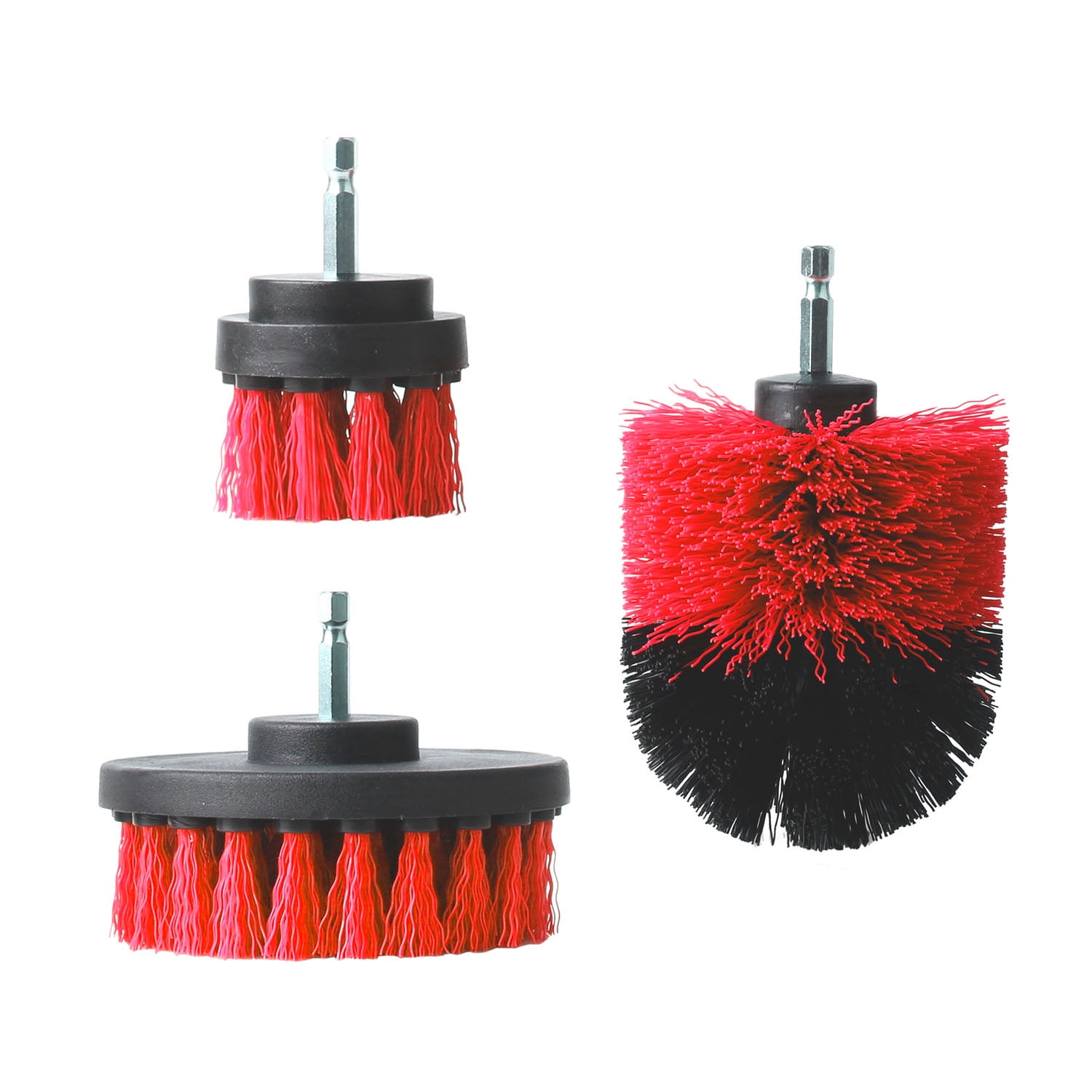 Red 3 PCS/Set Tile Grout Power Scrubber Cleaning Brush Combo - Walmart.com