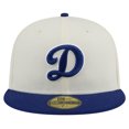 thumbnail image 2 of Men's New Era Cream Los Angeles Dodgers Chrome 59FIFTY Fitted Hat, 2 of 6