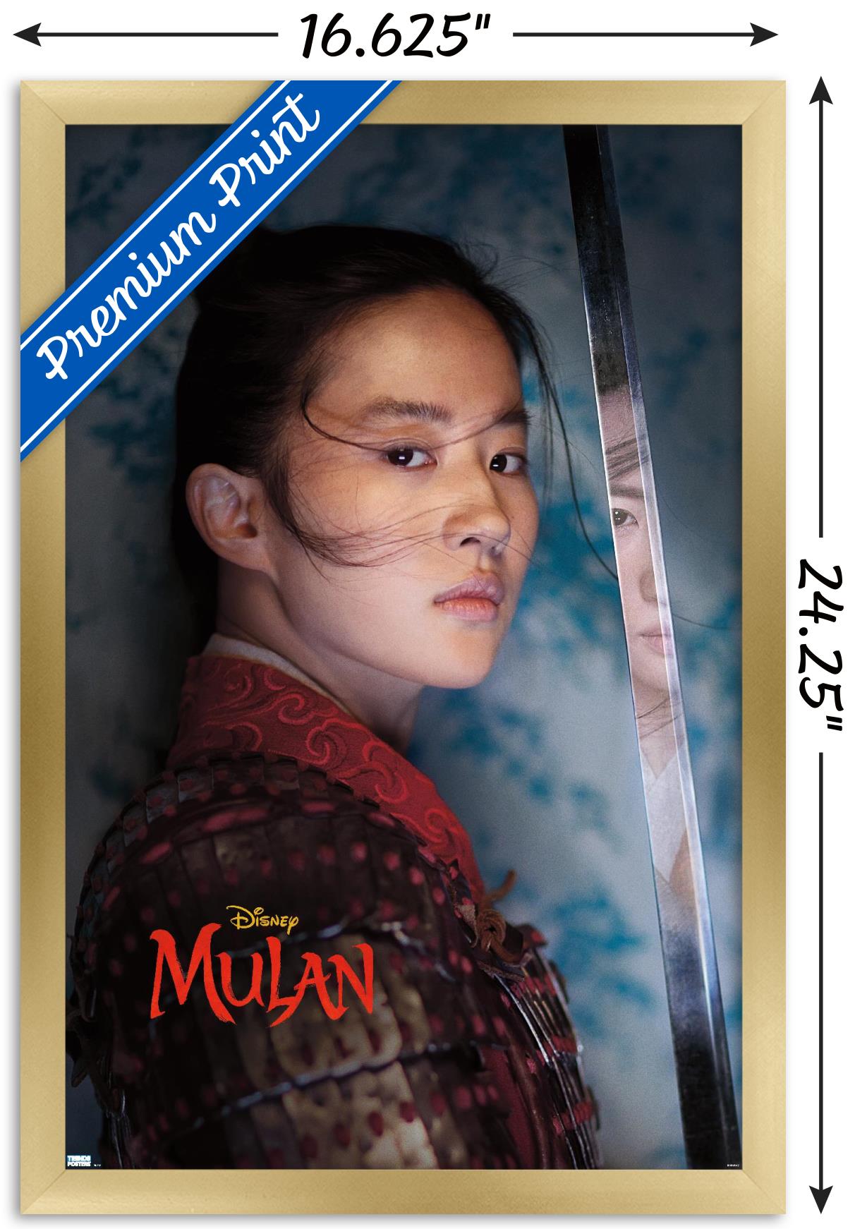 Disney Mulan - Warrior Wall Poster, 14.725" x 22.375", Framed