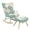 Green, variant on Glider Rocking Chair with Ottoman, Mid Century Fabric Rocker Chair with Wood Legs and Patchwork Linen for Bedroom, Nursing, Living Room and Small Space (Green White)