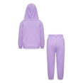 thumbnail image 6 of Sxiwei Boys Girls Athletic Sweatsuits 2Pcs Jogger Outfits Set Kids Clothes Set Pullover Tracksuit Light Purple 150, 6 of 9