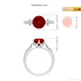 thumbnail image 5 of ANGARA Lab Grown 2.1 Ct Round Ruby Side Stone Engagement Ring with Accents for Women in 14K White Gold (Size-8mm) | July Birthstone, Anniversary, Jewelry Gift for Women | Lab-Grown Ruby Ring, 5 of 7