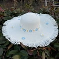 thumbnail image 5 of QASIEATN Popular Sun Hats for Women New Women's Wide Brimmed Hat with Trim Summer Sun Hat Fall Fashion Accessories, 5 of 7