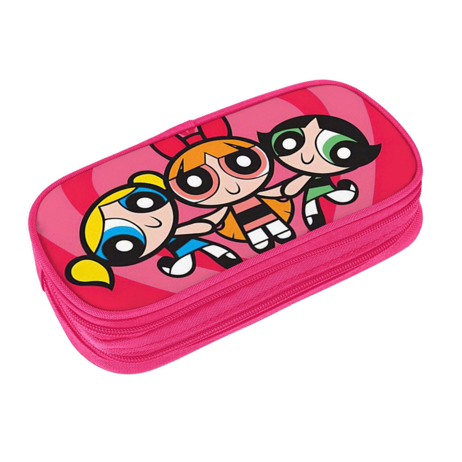 The Powerpuff Gi-rls Pencil Case Large Capacity Pencil Pouch Penbag Office Stationery Organizer Travel Makeup Bag Pink
