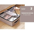 thumbnail image 3 of Foldable Under Bed Storage Bin - Clear Lid with Handles Main Function Shoe and Clothing Organizer ,Closet Bedroom Living Room Storage for Sneakers Boots High Heels Toys Clothes Space Saver, 3 of 10