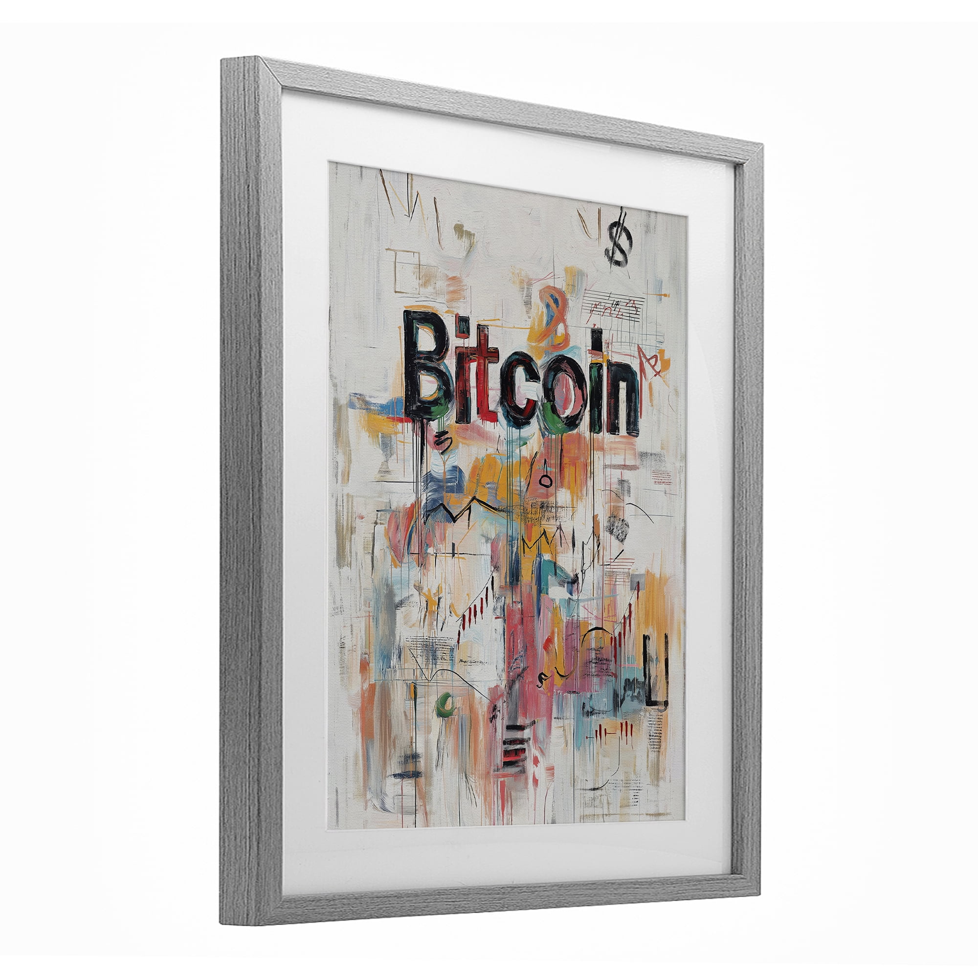 Stupell Industries Digital Currency Abstract Collage Gray Framed Print Under Glass, design by Svetlana Aleynikova