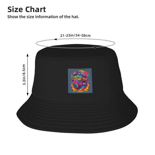 ZICANCN Bucket Hat Unisex for Men Women, Colourful Mask Fashion Fishing Hat  Cute Fisherman Cap, Black 