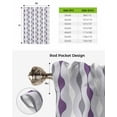 thumbnail image 6 of Purple Grey Tie Up Curtains for Kitchen Bathroom Bedroom Windows 63 Inch Length, Modern Geometric Striped Art Balloon Drape Curtains Shade Rod Pocket Drapery Curtain Panel, 46"x63", 6 of 7