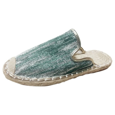 

LIANGP Women s Sandals Hollow Breathable Fisherman Shoes Woven Straw Shoes Flat Bottom Casual Comfortable Large Size Single Shoes Casual Shoes Slippers Women s Shoes Green Size 8