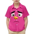 thumbnail image 2 of Piuwrlz Hot Pink Short Shirts Sleeve Teen Boys Graphic polo Pocket Pullover T Shirts Hot Pink Size 8 Years, 2 of 9