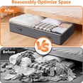 thumbnail image 2 of 4-Pack 90L Large Foldable Under Bed Storage Containers, Clear Transparent Top & Secure Lid Dustproof Storage Bins,Grey Breathable Closet Organizers for Clothes, Blankets, Pillows, Shoes, 2 of 7