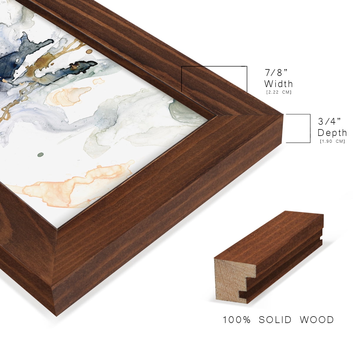 Organic Interlace II -Framed Print w/glass-Chestnut