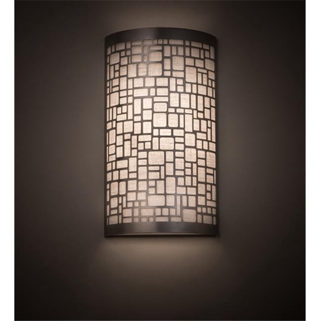 Meyda 178214 10 in. Cilindro Deco Wall Sconce - Nickel