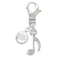 thumbnail image 2 of Delight Jewelry Silvertone Mini Eighth Note - Silvertone Clip on Charm with Clear Crystal Drop, 2 of 4