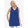 thumbnail image 4 of Woman Within Plus Size Perfect Sleeveless Shirred V-Neck Tunic, 4 of 6