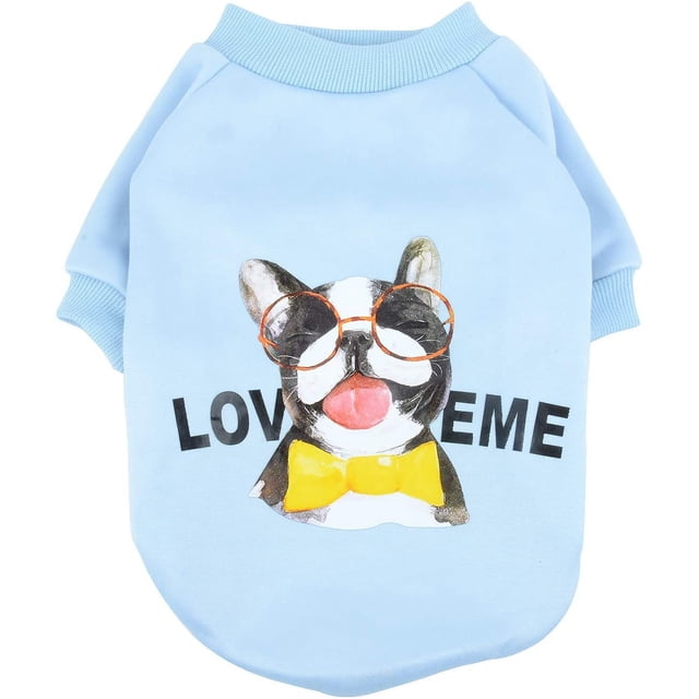 Ropa para perros pequeños abrigo suéter de invierno sudadera forrada de algodón chaqueta para cachorro disfraz para perro gato Yorkshire Chihuahua azul M brillar Electrónica