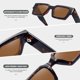 thumbnail image 4 of Gafas de Sol Fozono Retro Pequeñas Rectangulares UV400 FZN804 - Carey, 4 of 5