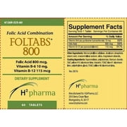 H2 Pharma Foltabs 800 Tablets, 60 Count