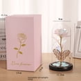 thumbnail image 3 of Funda de cristal con forma de rosa, cinturón de flores inmortales, mariposa, lámina dorada, adornos luminosos, regalo para el día de la madre, Navidad y San Valentín, 3 of 6