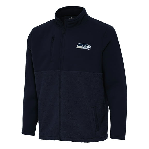 Men's Antigua College Navy Seattle Seahawks Daily Fused Full-Zip Jacket