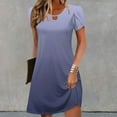 thumbnail image 2 of Purple Women Cutout Eyelet Midi Knee High Dresses for Women Ruffle Spandex Brunch Summer Fall 2025 Clothing Fashion Country Concert M, 2 of 5