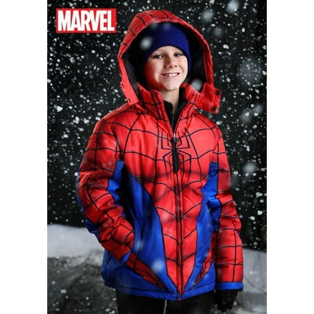 Spider Man Puffer Superhero Jacket For Kids Com Spider Man Puffer Superhero Jacket For, Winter Coat Spider Logo