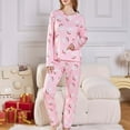thumbnail image 5 of LINGLANG Pajamas For Women Set Christmas Print Cozy Holiday Long Sleeve Top With Soft Pants Festive Family Matching Outfit Xmas Print Pjs Sleepwear Loungewear Nightwear Nightclothes Homewear, 5 of 7