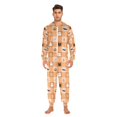 thumbnail image 3 of FORMRS Onesies Pajama for Adults Unisex Hoodie Winter Jumpsuit One Piece Sleepwear, Sizes S-2XL, Orange Ghost Plaid Pattern, 3 of 7