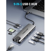 Lemorele 9 in 1 Laptops Docking Station with Gigabit Ethernet, 100W PD Charging, 4K HDMI, 5Gbps USB C/A Data Port,SD/TF Card Reader,Multiport Adapter USB C Hub for MacBook, Windows