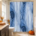 thumbnail image 2 of Navy Blue Marble Shower Curtain, Waterproof Shower Curtains for Bathroom, Modern Abstract Luxury Fluid Artwork Washable Fabric Bathtub Curtain Set Bath Decor with 12 Hooks Extra Long 72"x96", 2 of 8