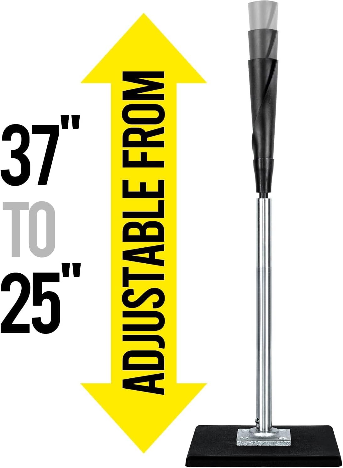 Portable Batting Tee for Baseball/Softball, Height Adjustment from 25-37 inch,Easy Transport Premium Baseball Tee with Rubber Top,Heave Duty Base Hitting Tee for Kids/Youths/Adults