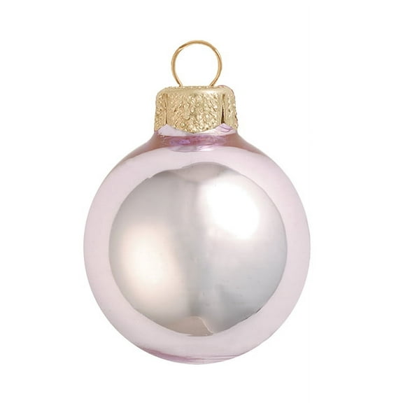 Whitehurst Shiny Finish Glass Christmas Ball Ornaments - 4.75" (120mm) - Baby Pink - 4ct
