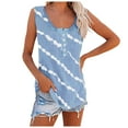 thumbnail image 1 of Timegard Plus Size Tank Tops for Women Striped Sleeveless Button Round Neck Shirts Casual Print Tunic Top, 1 of 4