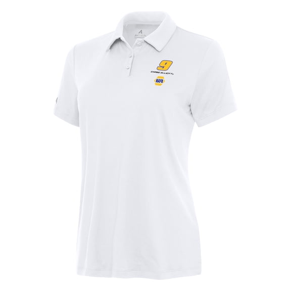 Women's Antigua White Chase Elliott Reprocess Polo