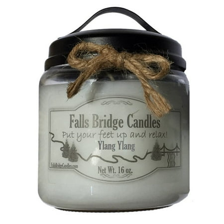 Ylang Ylang Scented Jar Candle, Medium 16-Ounce Soy Blend, Falls Bridge