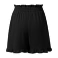 thumbnail image 5 of DHFJKG Women's Shorts 2026 Summer Casual Cute Ruffle Hem Shorts Comfy Elastic Drawstring Solid Color With Pockets Beach Stylish Bottoms, 5 of 5