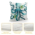 thumbnail image 4 of ONETECH Octopus Throw Pillow Cover Decorative Square Green Flower Pillow Case White Pillowcase for Bed Bedroom Couch Chair  Ocean Blue, 4 of 5