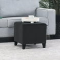 thumbnail image 6 of Adeco Small Foot Stool Ottoman, 16.3" Linen Cube Ottoman Foot Rest with Wood Legs, Upholstered Ottomans Footstool for Living Room, Bedroom, Couch (Dark Gray), 6 of 9