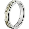 thumbnail image 2 of 4mm Half-Round Titanium Ring with a RealTree Snow Camo Inlay, 2 of 3