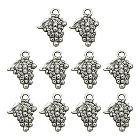 

HOMEMAXS 10PCS Vintage Alloy Grape Pendant Fruit Charms Pendants DIY Jewelry Making Accessory for Necklace Bracelet (Antique Silver)