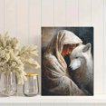 thumbnail image 2 of Toile Murale Femme Loup Étreinte 15,75 X 11,81 Pouces, 2 of 8